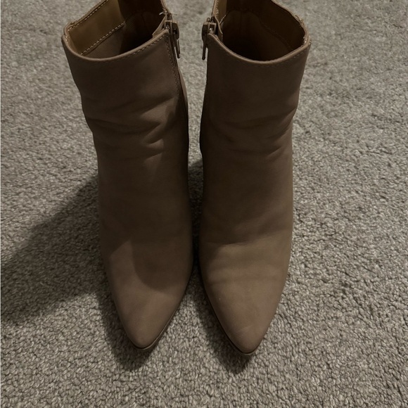 Soda Shoes - Soda Pointed-Toe Ankle Booties in Taupe